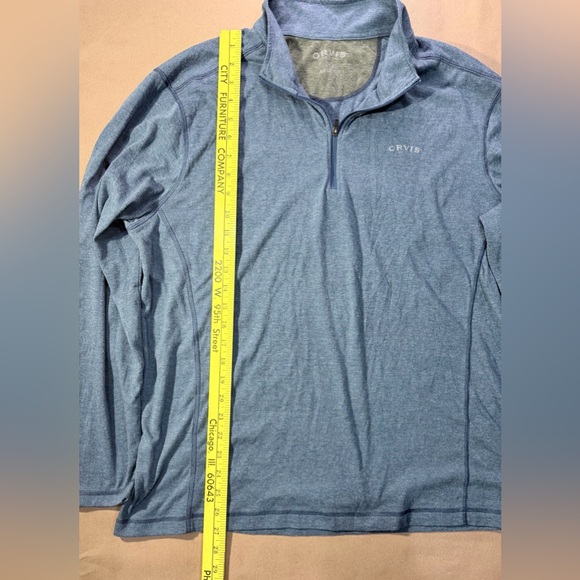 Orvis Quarter‑Zip Pullover Men’s XL– Heather Blue Performance Long Sleeve - Picture 6 of 9